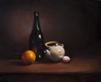 Still Life with Teapot and Orange