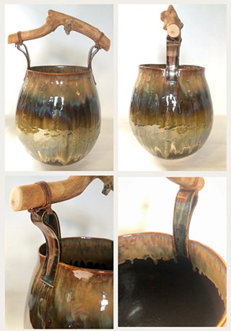 Large Vase with Branch Handle