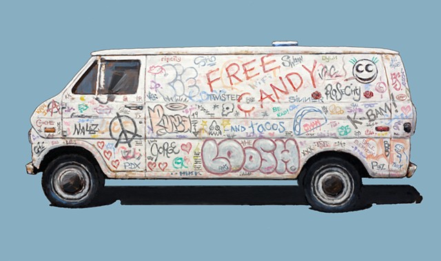 'Free Candy' on the See See Econoline.