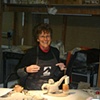 Lana working on a teapot  (CLICK ON IMAGE FOR LARGER PHOTO)