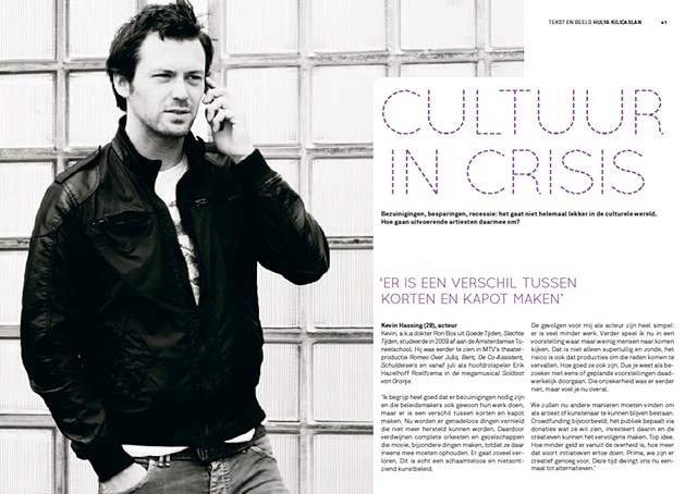 CJP-Magazine interview Kevin Hassing kunst cultuur bezuinigingen crisis