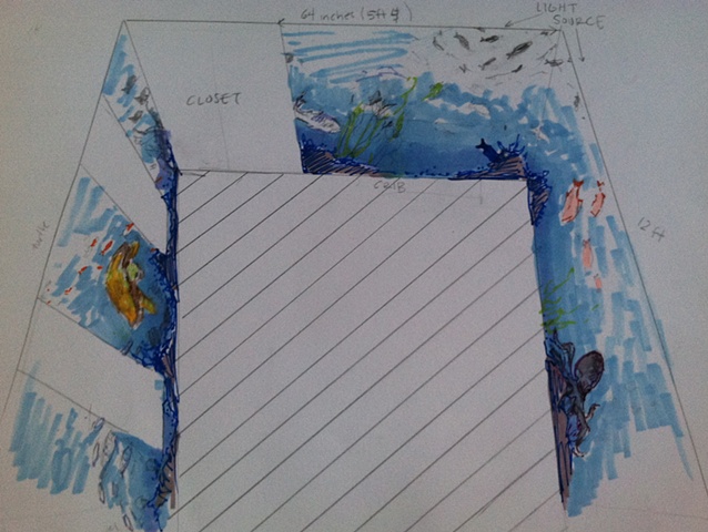 Underwater Preliminary Mural Sketch