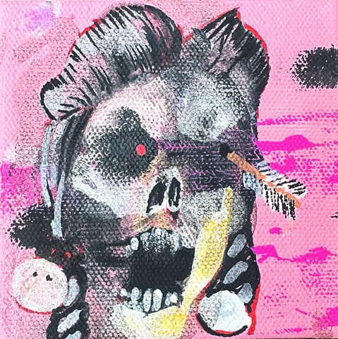 Zombie Skin Arrow 4x4 inches Acrylic on canvas 