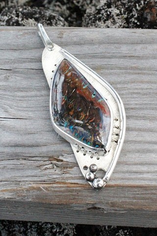 sterling silver, boulder opal