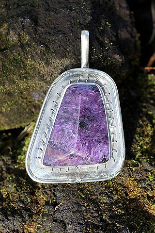 sterling silver, charoite