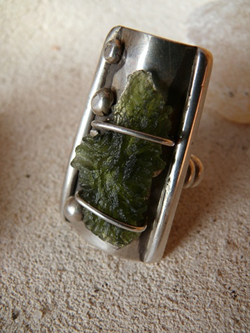 #80, untitled moldavite ring