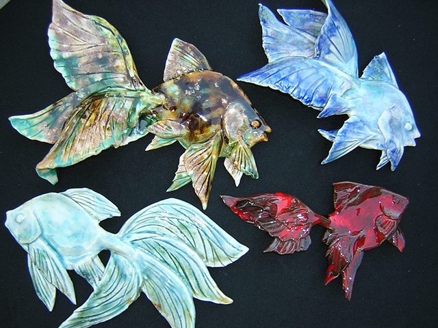 Wall hanging fish collection