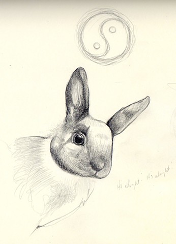 sketchbook page (alice the rabbit)
