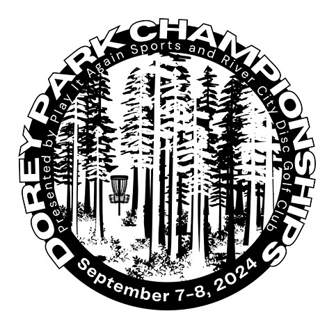 Dorey Park Championships Logo 2024 - Black and White for disc stamp