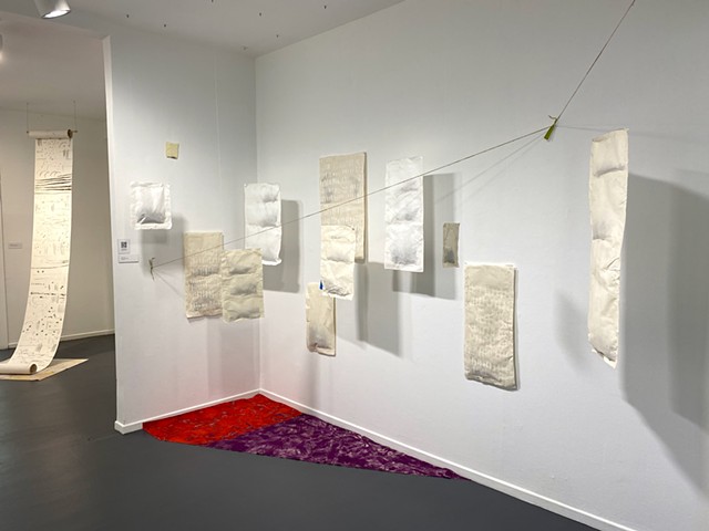installation art, paper, graphite, paint, charcoal, Betsy Lohrer Hall, soundpedro, Angels Gate Cultural Center