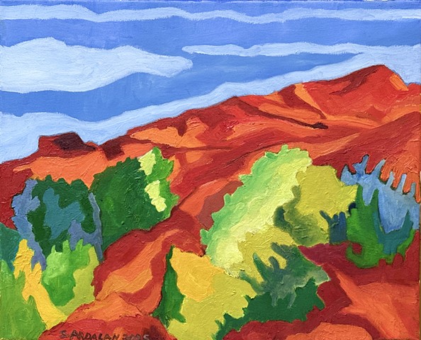 Red Rock and Green Trees