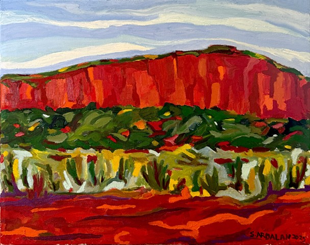 Red Rock and Green Fields
