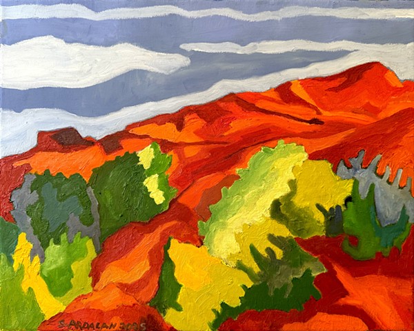 Red Rock and Green Trees