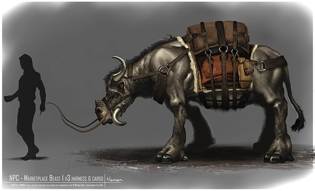 NPC - Market Place Beast 1 w/ Harness & Cargo
Creature Concept
