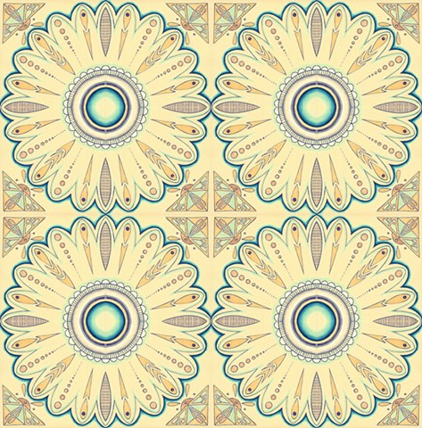 Moroccan Sunflower Tile Print