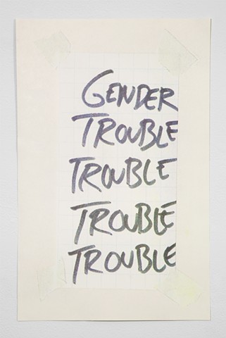 Gender Trouble Print on graph paper PostIt Note for Taylor Swift and Judith Butler