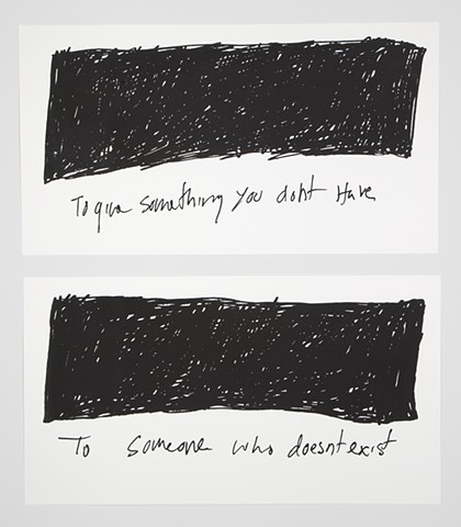 Lacan, Screenprint, on love, something you don't have to someone who doesn't exist, drawing