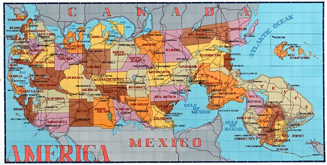 America (Key Map of States and their Capitols)