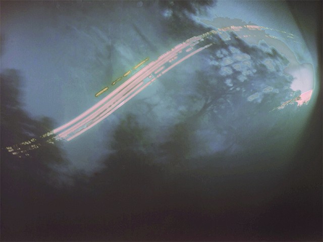 Pinhole Solargraph of sun and moon, December to May.