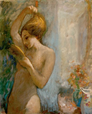 Woman with mirror