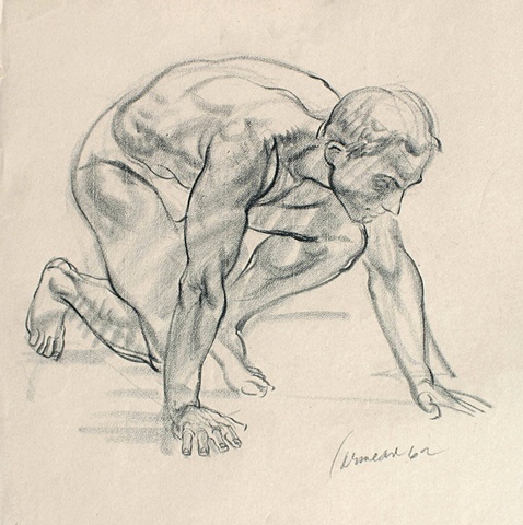 Life drawing of male model
