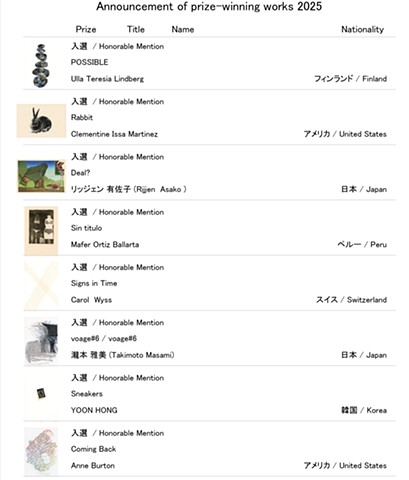 Honorable Mention - Awagami International Miniature Works on Paper Exhibition 2025