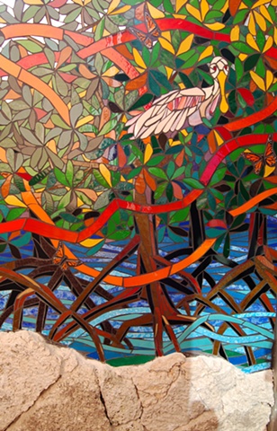 Monarch Migration Mural (Spoonbill Detail)