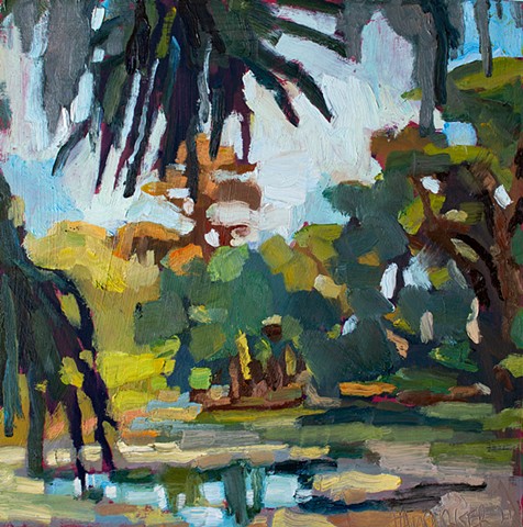 Palm Fronds, 12x12in, oil on panel, sold