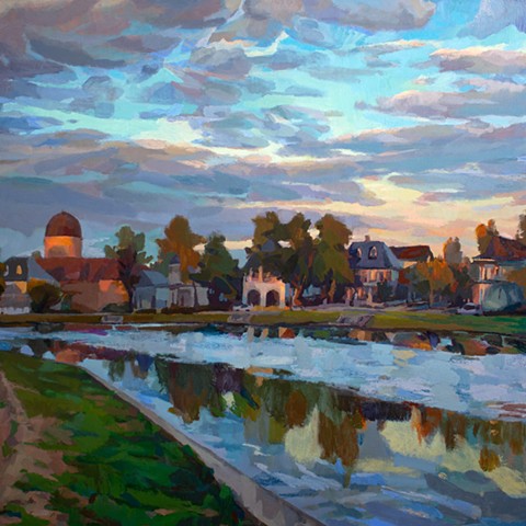 Bayou St. John, 48x48in, acrylic and oil on panel