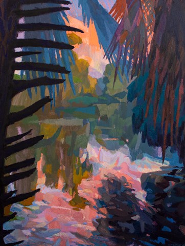 Dangle II, 40x30in, acrylic and oil on canvas, available