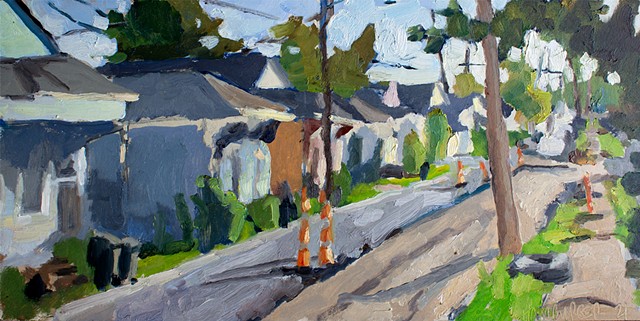 Road Work, 8x16in, oil on panel, sold