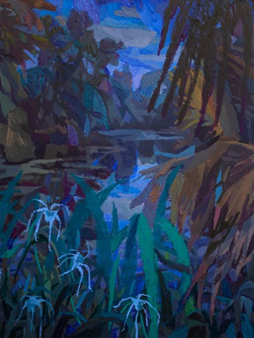 Feel It In The Air, 40x30in,  acrylic, oil, oil stick, on canvas, available