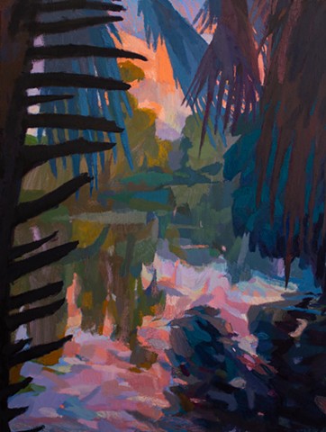 Dangle II, 40x30in, acrylic and oil on canvas, available