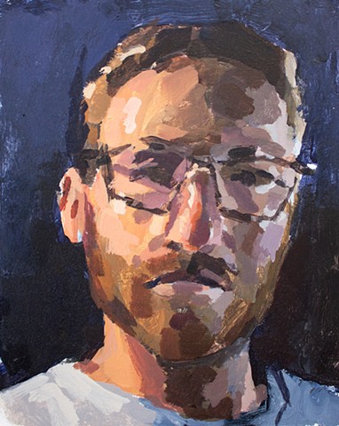 Self Portrait, 10x8in, acrylic on panel, $400