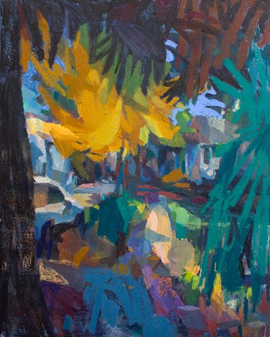 A Grand Entrance, 30x24in, acrylic, oil, and oil stick on canvas, available