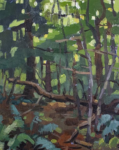 In The Woods, 10x8in, oil on panel, sold
