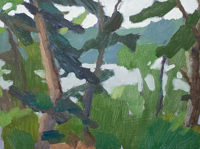 Through Branches, 9x12in, oil on panel, available