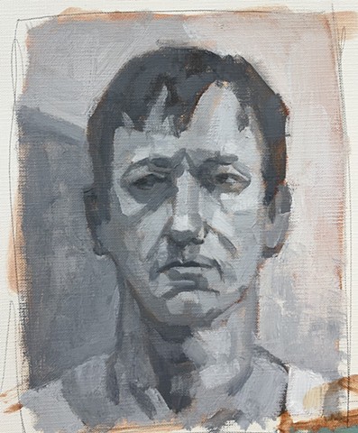 class demonstration portrait painting with values