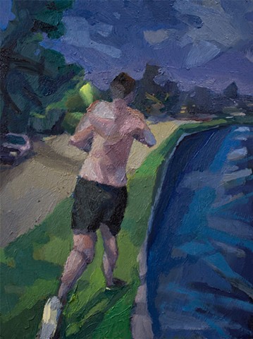 Moon River Runner, 12x9in, oil on panel, available