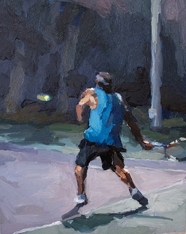 Forehand, 10x8in, oil on panel, available