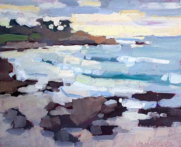 Pebble Beach, 8x10in, oil on panel, sold