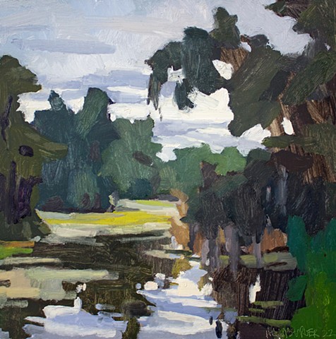 Late Summer Bayou, 12x12in, oil on panel, sold