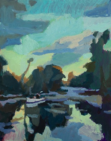 Paddle, 14x11in, acrylic and oil on panel, available