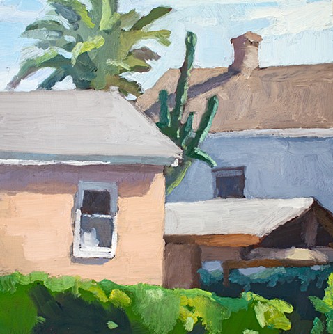Cactus House, 12x12in, oil on panel, sold