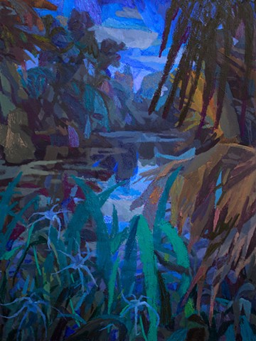 Feel It In The Air, 40x30in,  acrylic, oil, oil stick, on canvas, available