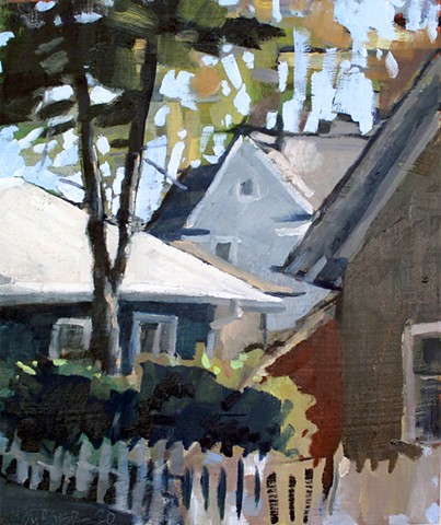 Roof Composition, 10x8in, oil on panel, sold 
