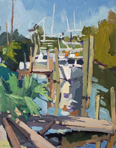 Shrimp Boats, 14x11in, oil on panel, sold