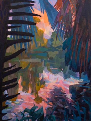 Dangle, 40x30in, acrylic and oil on canvas, available