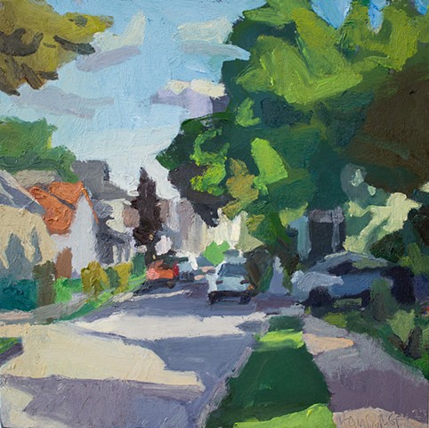 Shade Parked, 10x10in, oil on panel, available