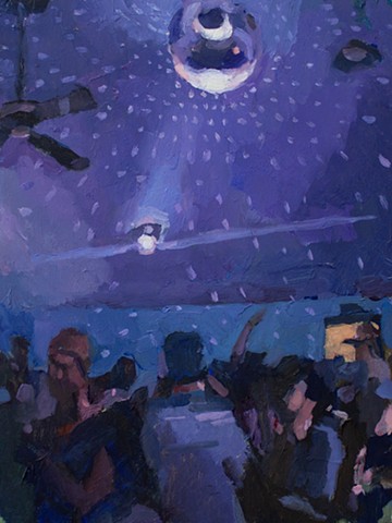 Disco Ball, 12x9in, oil on panel, available